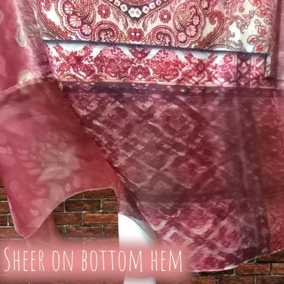 Red Paisley Boho Hi-Lo Sleeveless Dress - Picture 4 of 9